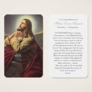 Cartes de prière Jésus priant 1
