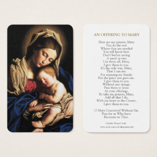 Cartes de prière Marie et bébé Jésus