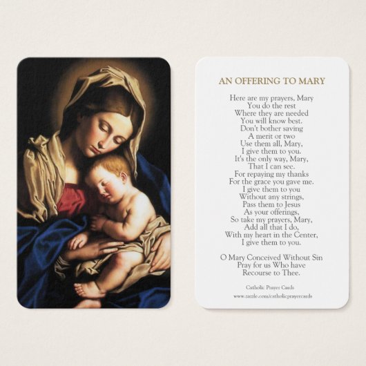 Cartes de prière | Marie et bébé Jésus (Devant & derrière)