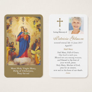 Cartes de prière Mary Help des chrétiens