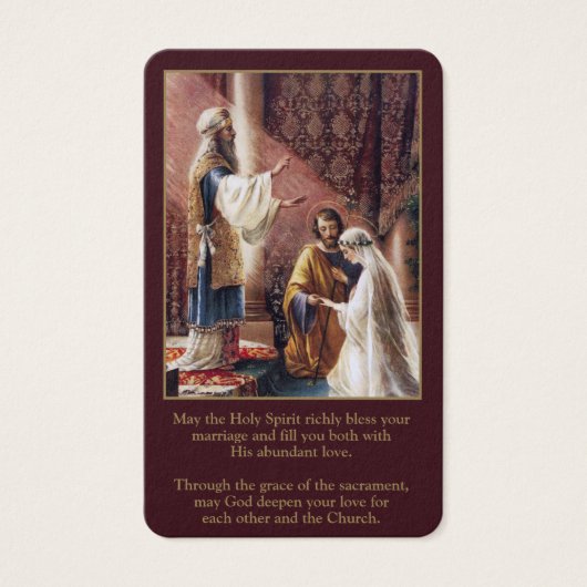 Cartes de prière | Mary & Joseph Mariage (Devant)