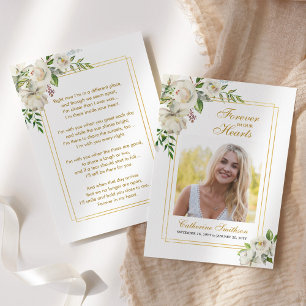 Cartes de prière mémorial funéraire de sympathie é