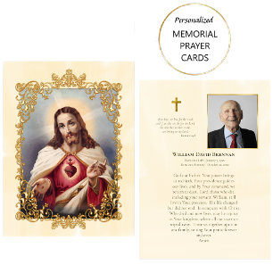 Cartes de prière mémoriales du Sacré-Cœur de Jésus