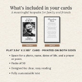 Cartes de prière mémoriales imprimées en souvenir