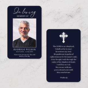 Cartes de prière mémoriales photo à la mémoire aff