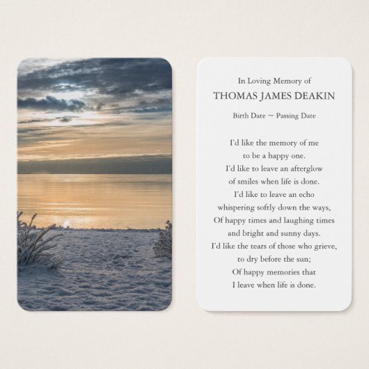 Cartes de prière | Mer 1 (Devant & derrière)