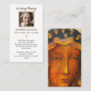 Cartes de prière Notre-Dame de Czestochau Madonna