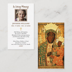 Cartes de prière Notre-Dame de Czestochowa Icône c