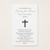 Cartes de prière | Notre-Dame de Lourdes (Dos)