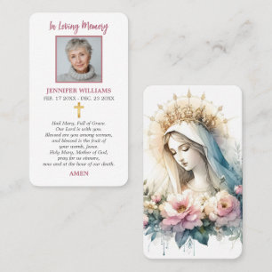 Cartes de prière Notre-Dame des Fleurs Roses Lys