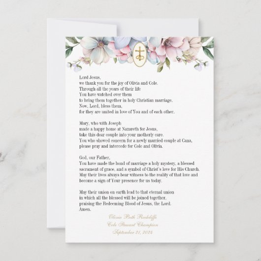 Cartes de prière Olivia (2) (Devant)