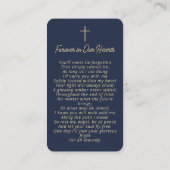 Cartes de prière or bleu simple pour funérailles (Dos)