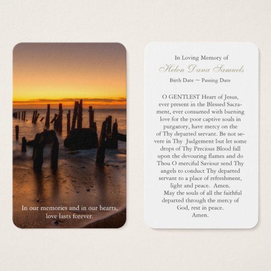 Cartes de prière | Paix au coucher du soleil (Devant & derrière)