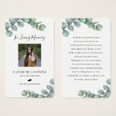 Cartes de prière photo Feuilles Eucalyptus vertes (Devant & derrière)