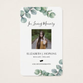 Cartes de prière photo Feuilles Eucalyptus vertes (Devant)