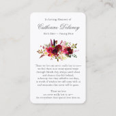 Cartes de prière | Photo Floral Bordo - Deluxe (Dos)