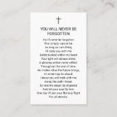 Cartes de prière photo pour les funérailles classi (Dos)