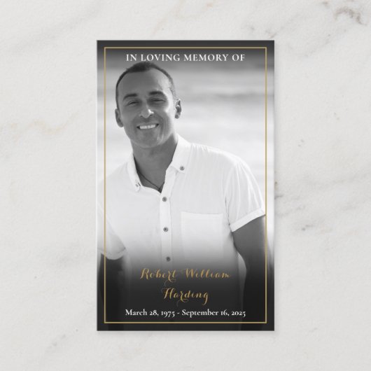 Cartes de prière pour le mémorial funéraire noir b (Devant)