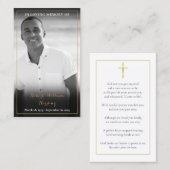 Cartes de prière pour le mémorial funéraire noir b (Devant / Derrière)