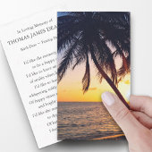 Cartes de prière pour l'enterrement Palm Tree Sunr