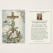 Cartes de prière pour les funérailles catholiques (Devant & derrière)