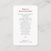 Cartes de prière | Prière à St Christopher (Dos)
