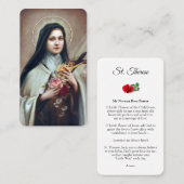 Cartes de prière | Prière St Therese Novena (Devant / Derrière)