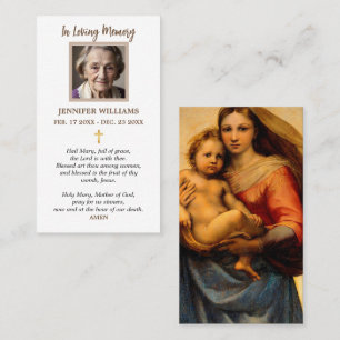 Cartes de prière religieuses Sistine Madonna Rapha