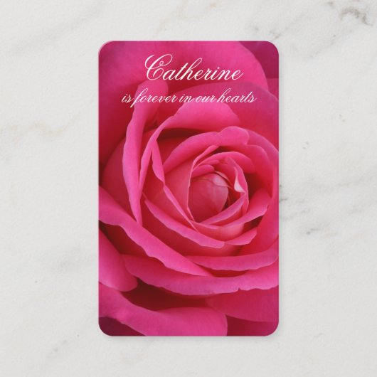 Cartes de prière | Rose rose profonde (Devant)