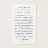 Cartes de prière | Sacré Coeur Jésus 3 (Dos)