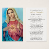 Cartes de prière | Sacré Coeur Marie (Devant & derrière)