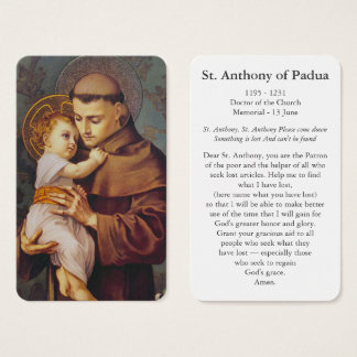 Cartes de prière | Saint Antoine de Padoue