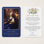 Cartes de prière | Saint Cecilia (Devant & derrière)