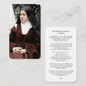 Cartes de prière | Saint Thérèse (Devant / Derrière)