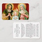 Cartes de prière | Sainte-Anne, Sainte-Joachim et (Devant / Derrière)