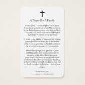 Cartes de prière | Sainte Famille 01 (Dos)