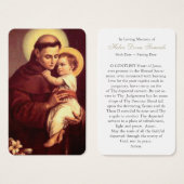 Cartes de prière | St Anthony 4 (Devant & derrière)