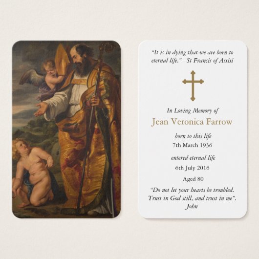 Cartes de prière | St Augustine 6 (Devant & derrière)