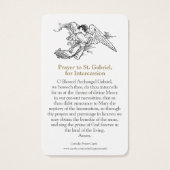 Cartes de prière | St Gabriel 1 (Dos)