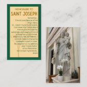 Cartes de prière St Joseph (Devant / Derrière)