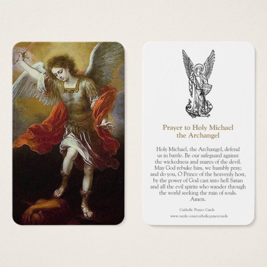 Cartes de prière | St. Michael 2 (Devant & derrière)