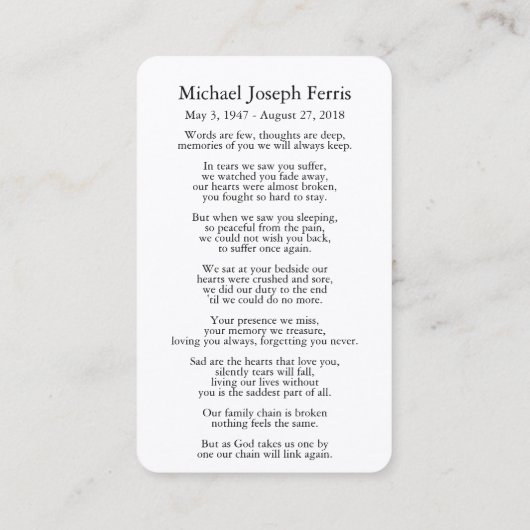 Cartes de prière | St. Paul - Deluxe (Dos)