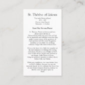 Cartes de prière | St Therese (Dos)