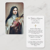Cartes de prière | Thérèse aux Roses (Devant / Derrière)