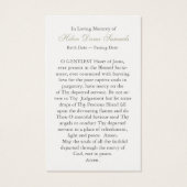 Cartes de prière | Vierge et enfant (Dos)