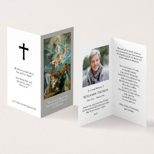 Cartes de prières catholiques | Ascension et couro (Intérieur et extérieur)