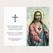 Cartes de prières catholiques | Coeur doux Jésus (Extérieur déplié)
