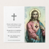 Cartes de prières catholiques | Coeur doux Jésus (Outside Unfolded)