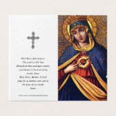 Cartes de prières catholiques | Coeur immaculé (Outside Unfolded)