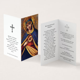 Cartes de prières catholiques   Coeur immaculé